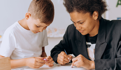 RBT providing one-on-one support to a child